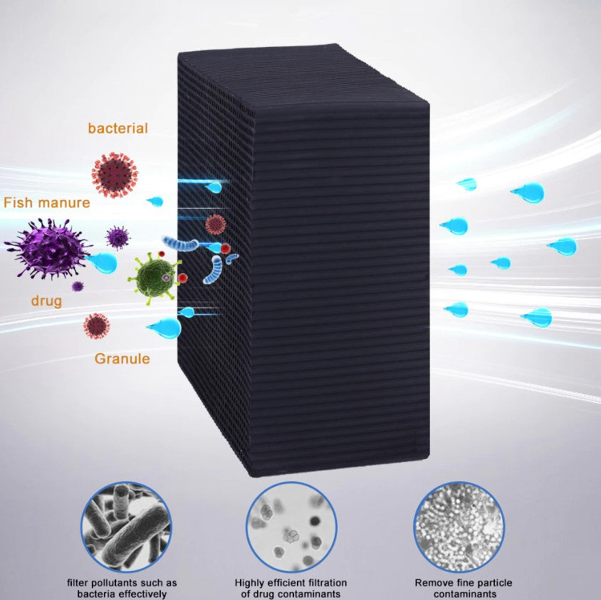Aquarium Fish Tank Nano Activated Carbon Water Purification Cube 10x10x10cm