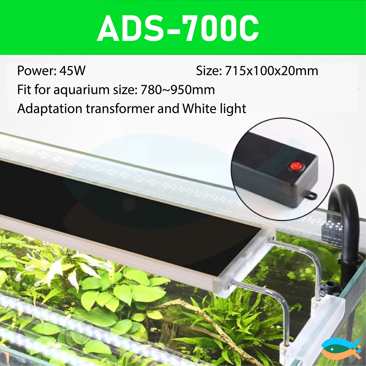 SUNSUN ADS Aquarium LED Light Tropical Fish/Plant Tank Lamp Length Adjustable