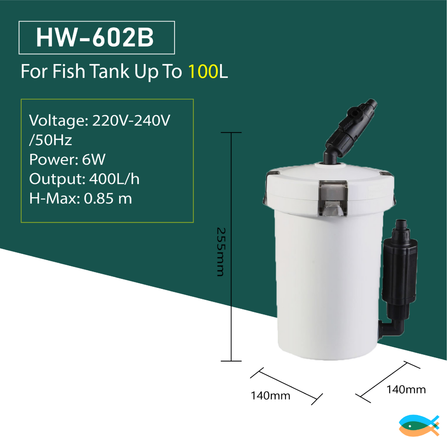 SUNSUN HW-602 & HW-602B 400L/H External Canister Filter and ACCESSORIES