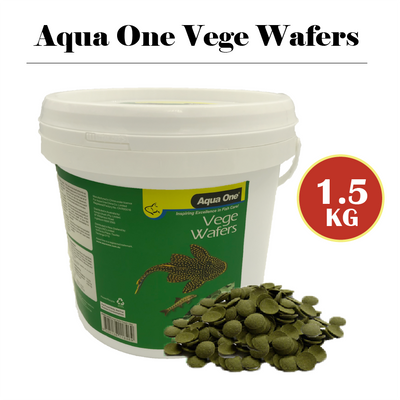 Aqua One Vege Wafers 1.5kg Algae Spirulina Aquarium Catfish Pleco Food 25053