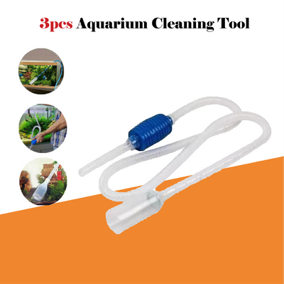 SUNSUN 3pcs 1.7M Fish Tank Siphon Pump Water Change Gravel Cleaner Vacuum