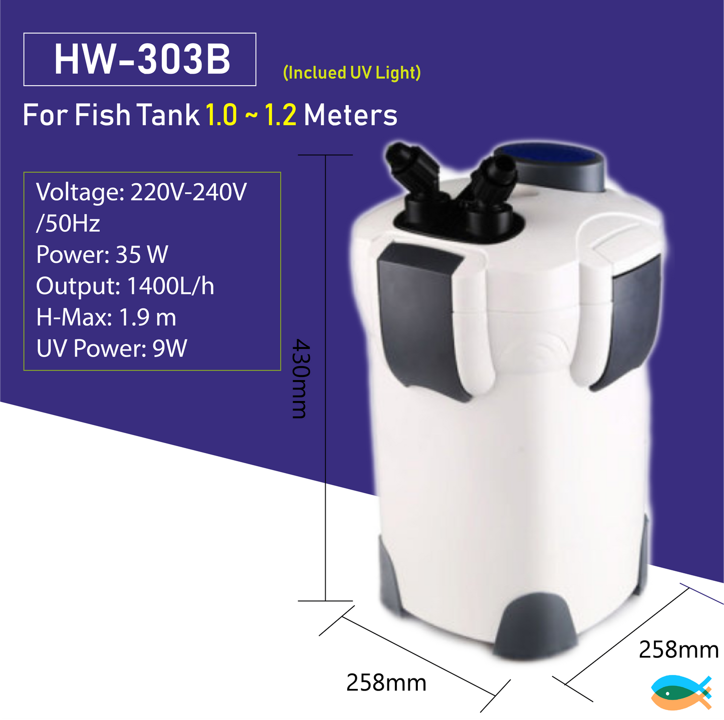 SUNSUN Genuine Replacement Barrel Head HW-303A/B - 1400L/H External Filter