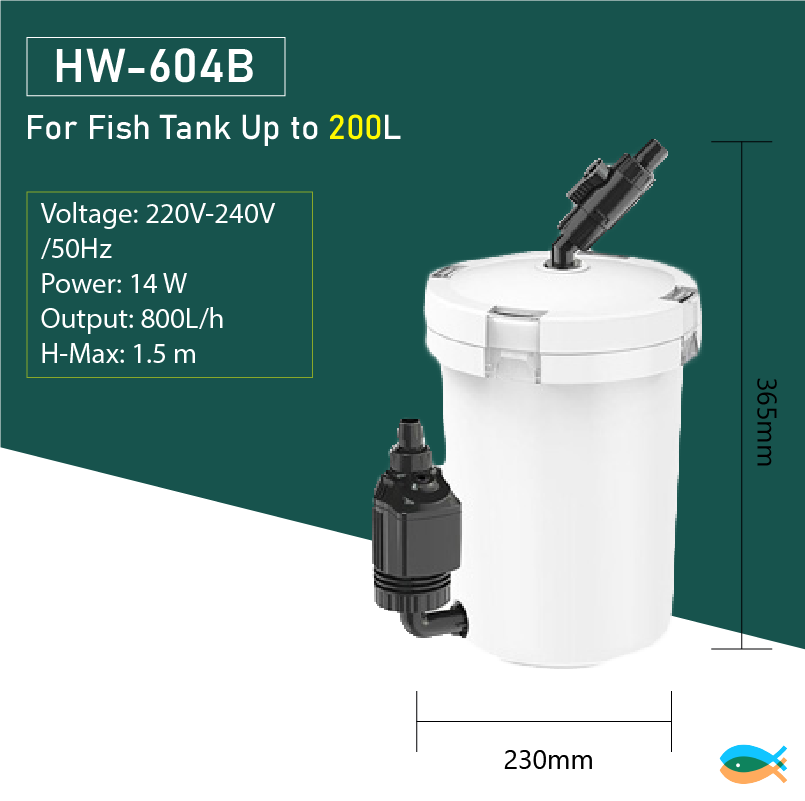 SUNSUN HW-604 & HW-604B 800L/H External Canister Filter and ACCESSORIES