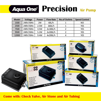 Aqua One Precision Air Pump 1500, 2500, 7500, 9500, 12000