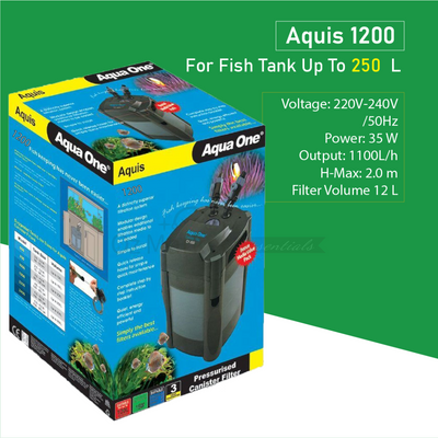 Aqua One 11184 Aquis 1200 Canister Filter 1200L/h External Filter| OzMarket Essentials | Pet Supplies 
