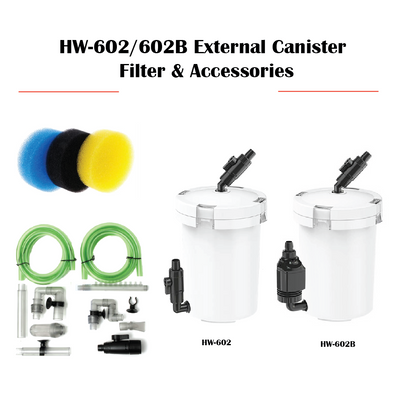 SUNSUN HW-602 & HW-602B 400L/H External Canister Filter and ACCESSORIES