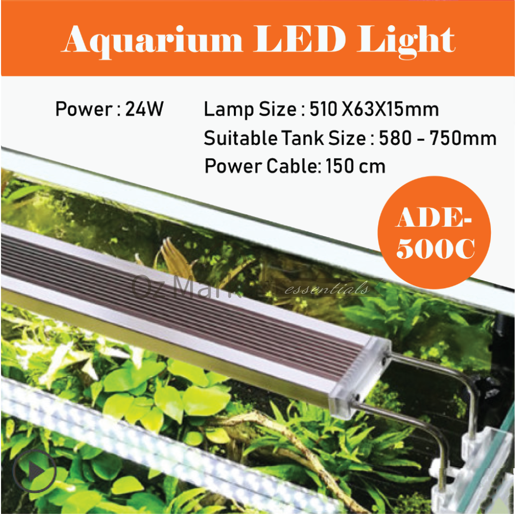 Sunsun 28Cm-115Cm Length Adjustable Aquarium Led Light Fish Tank & Plant Lamp 58Cm-75C Ade-500C