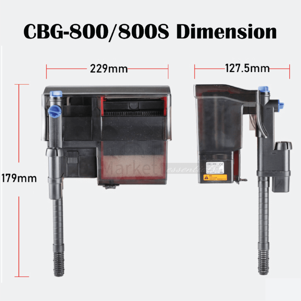 Sunsun Hang On Back Bio-Filter 500L/ 800L/h With Or Without 5W Uv Sterilizer Cbg-800S Light Filter