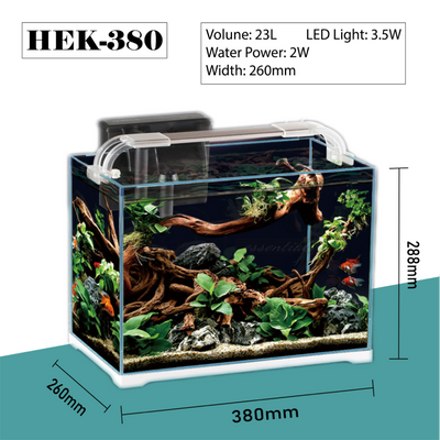 Sunsun Hek-380 23L Brand New Open Top Aquarium Fish Tank Complete Set Aquariums