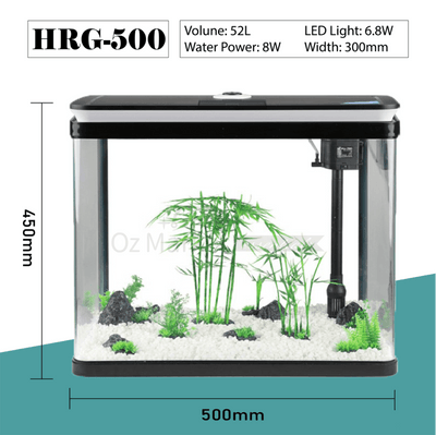 Sunsun Hrg-500 52L Aquarium Fish Tank With Led Light And Filtration System Aquariums