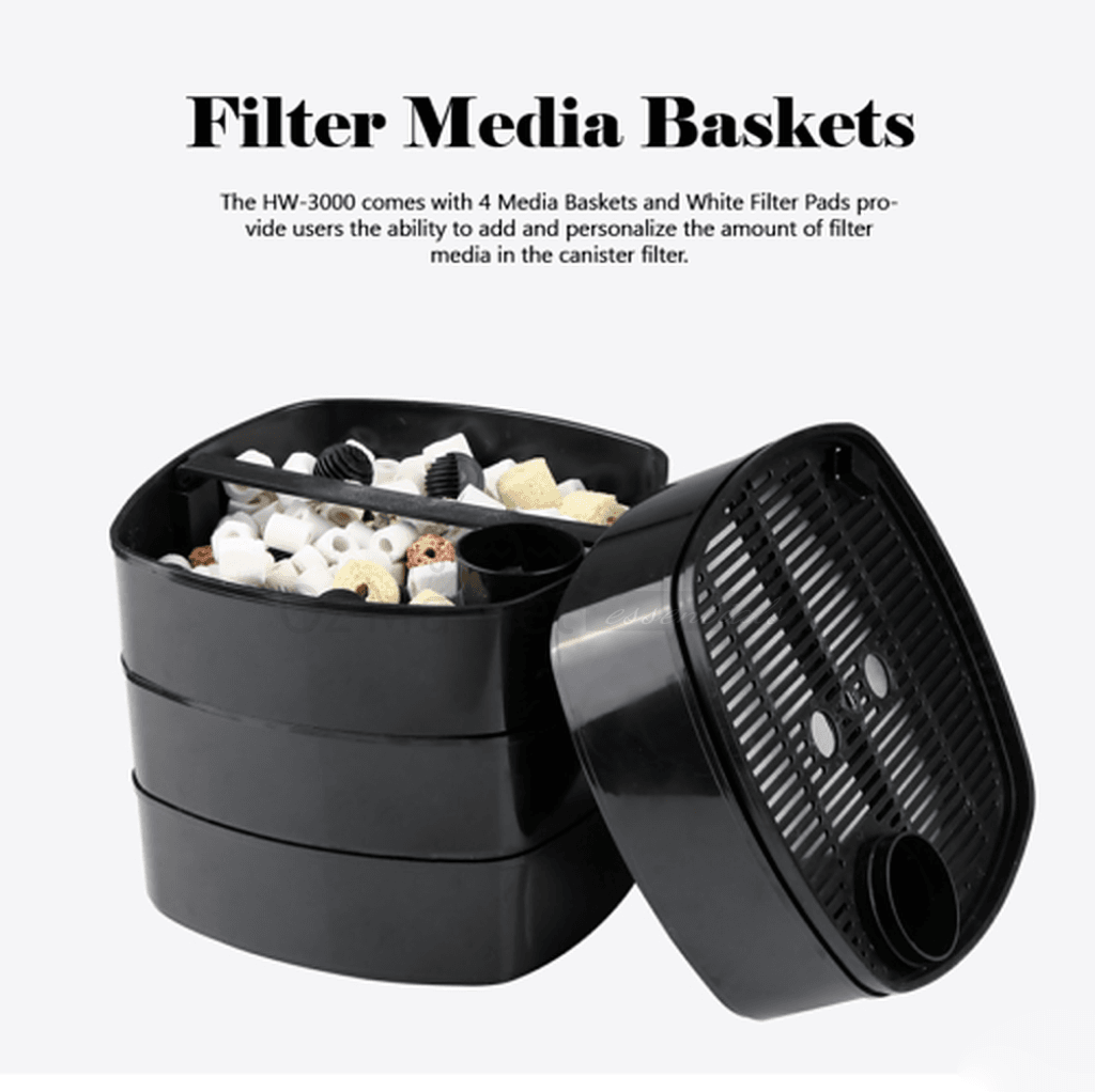 Sunsun Hw-3000 Frequency 1200L/h-3000L/h Adjustable External Filter 4Xfree Media External Filter