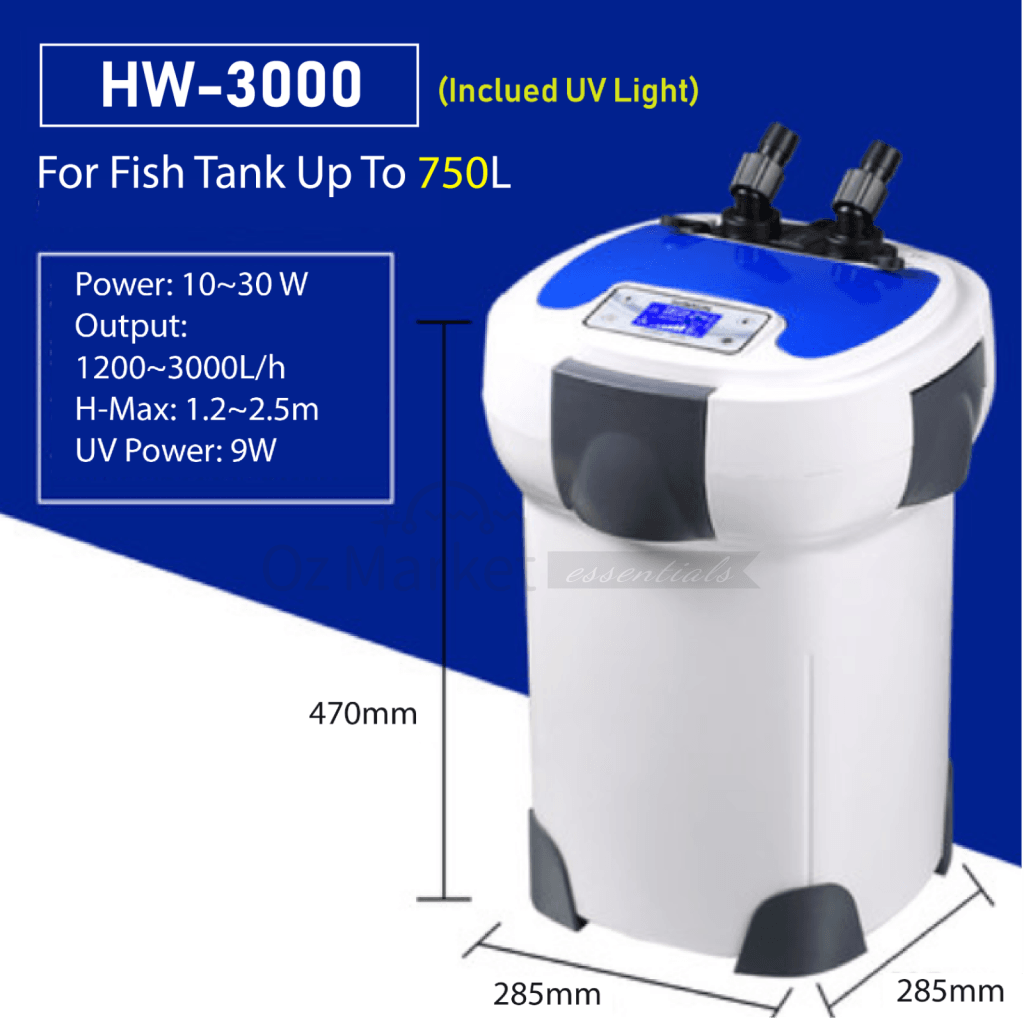 Sunsun Hw-3000 Frequency 1200L/h-3000L/h Adjustable External Filter 4Xfree Media External Filter